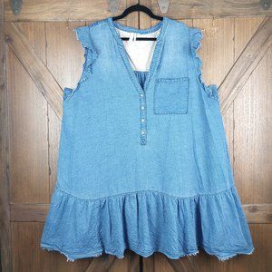 Anthropologie Pilcro Flounced Tunic Chambray
Denim Dress 3x